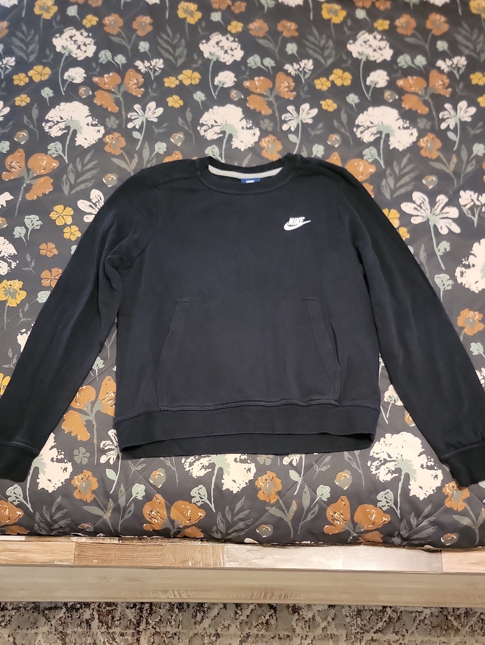 Nike Black Crewneck Sweatshirt with White Swoosh